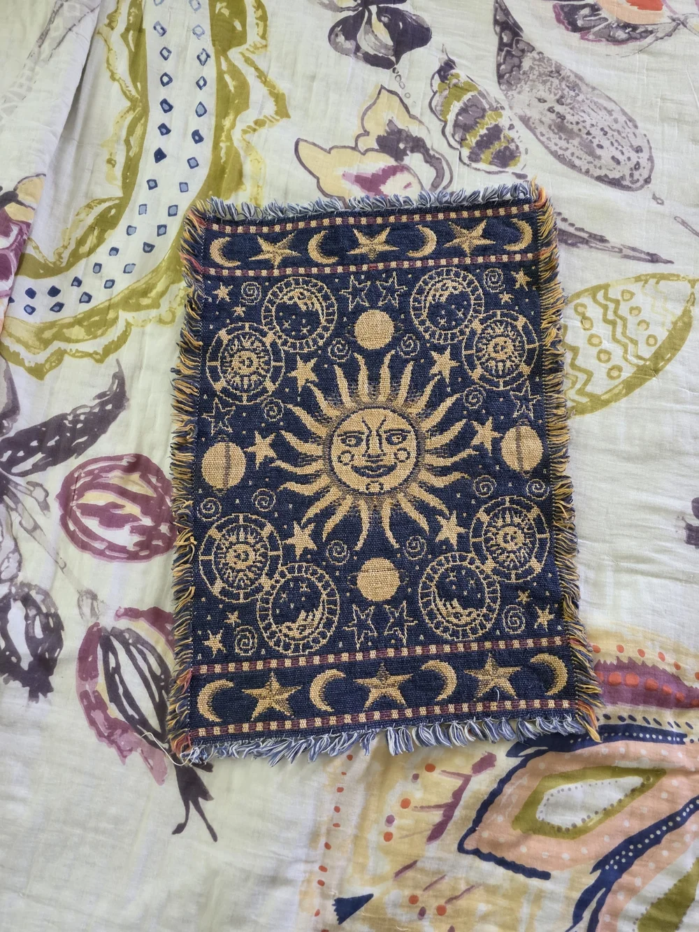 Vintage Navy and Gold Celestial Table Runner